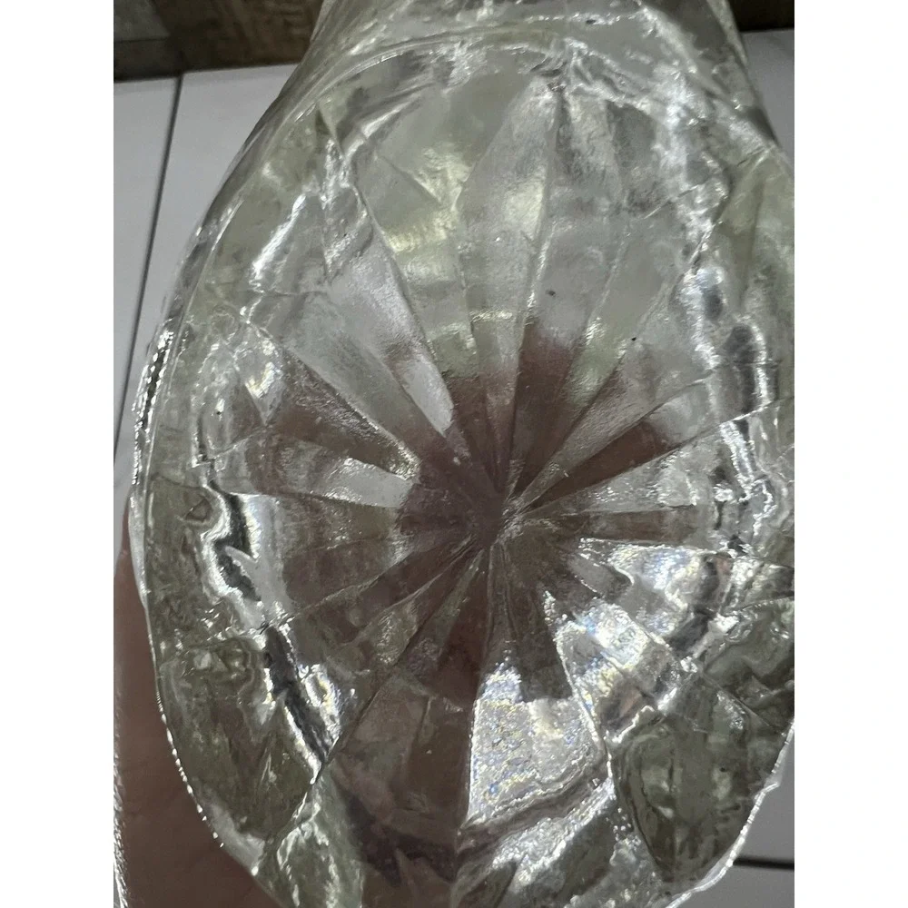 Vintage Swan On Basket Trinket Box Jewelry Box Candy Dish Pressed Cut Glass